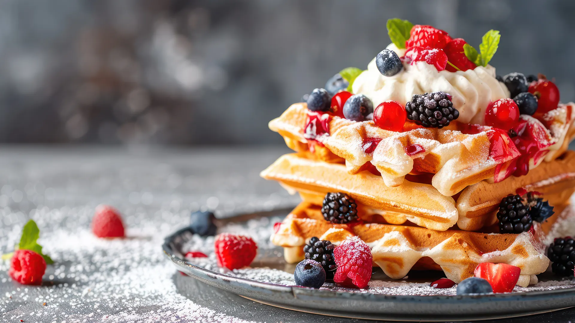 Irresistible waffles at Yumme Desserts in Watford, perfect for a sweet treat any time.